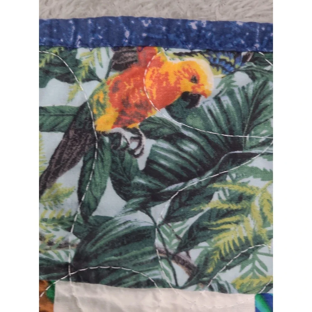 Handmade Baby Quilt Reversible Parrots and Sesame Street 36X49‎